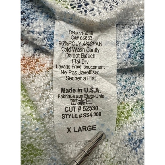 Jess & Jane Top Womens XL Blue Floral Sleeveless Tunic Tropical Beach Summer USA - Picture 7 of 9